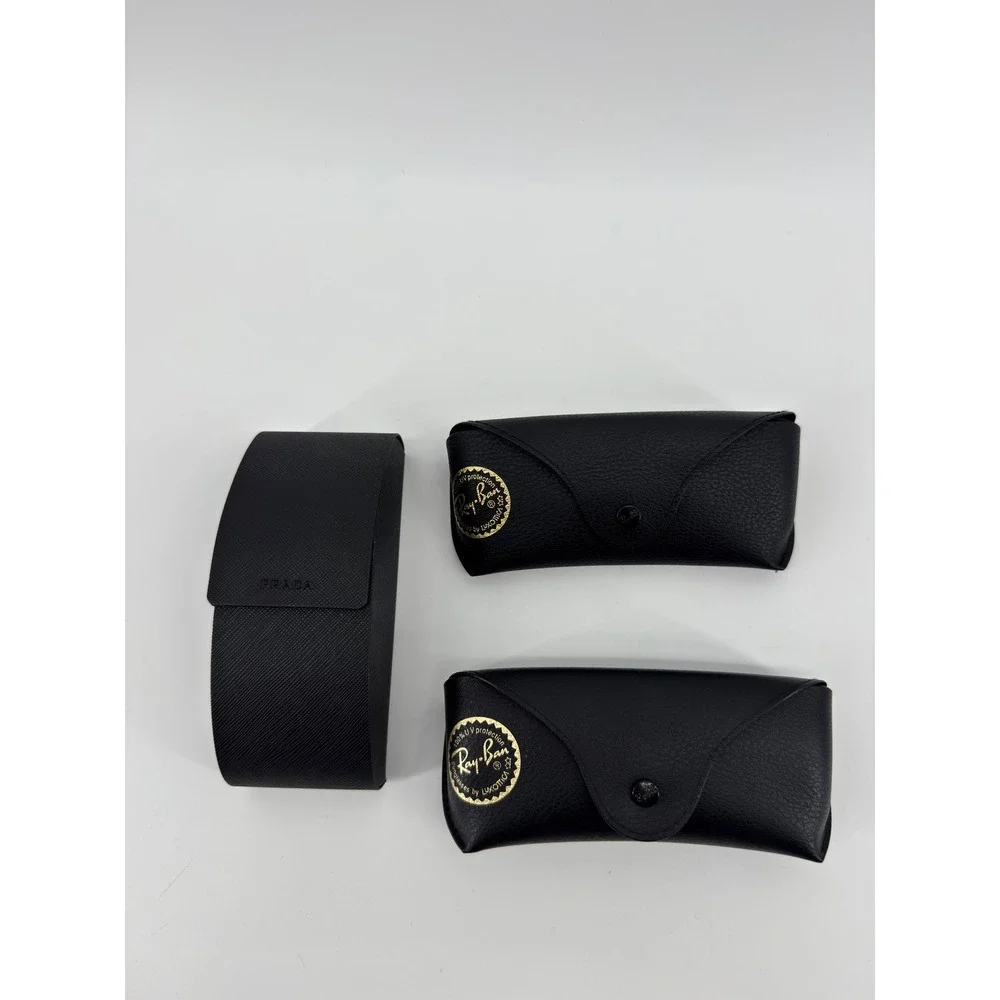 Lot of 3 Prada and Ray-Ban Sunglasses Cases Black Hard